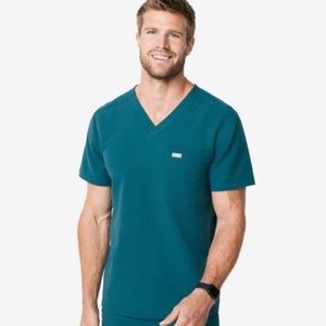 Figs Scrub Top, Caribbean blue, small